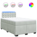 Pat continental cu saltea, gri deschis, 120x200 cm, catifea - WALTI WALTI