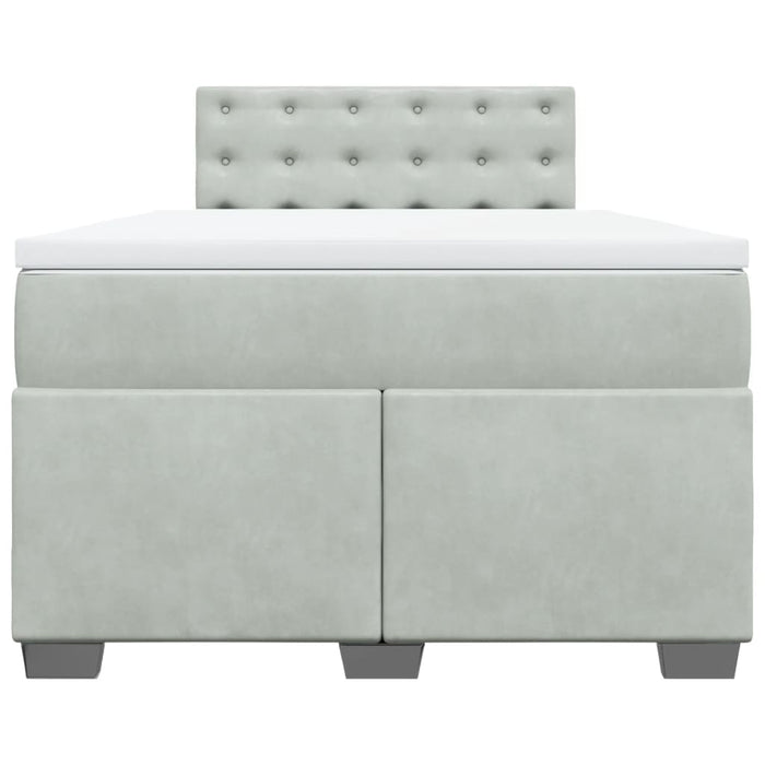 Pat continental cu saltea, gri deschis, 120x200 cm, catifea - WALTI WALTI