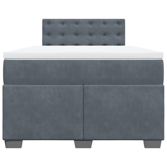 Pat box spring cu saltea, gri închis, 120x200 cm, catifea - WALTI WALTI