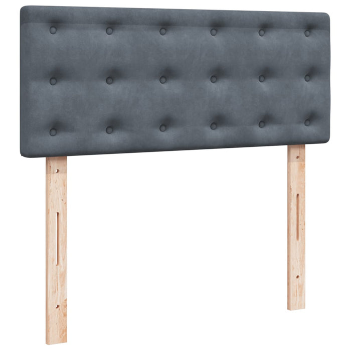 Pat box spring cu saltea, gri închis, 120x200 cm, catifea - WALTI WALTI
