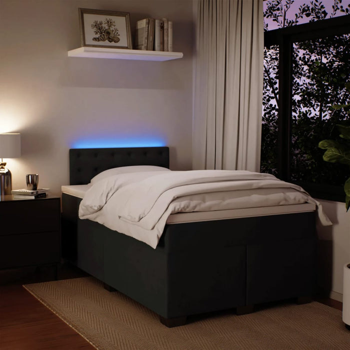 Pat box spring cu saltea, negru, 120x200 cm, catifea - WALTI WALTI
