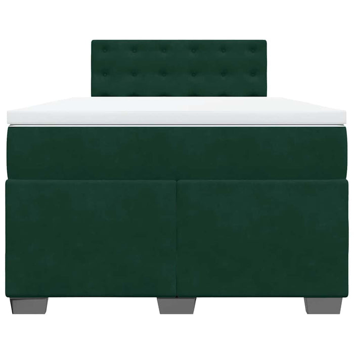 Pat box spring cu saltea, verde închis, 120x200 cm, catifea - WALTI WALTI