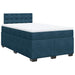 Pat box spring cu saltea, albastru, 120x200 cm, catifea - WALTI WALTI