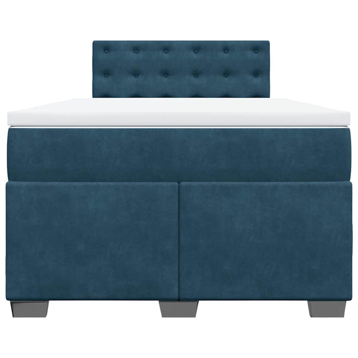 Pat box spring cu saltea, albastru, 120x200 cm, catifea - WALTI WALTI