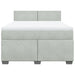 Pat box spring cu saltea, gri deschis, 140x190 cm, catifea - WALTI WALTI