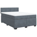 Pat box spring cu saltea, gri închis, 140x190 cm, catifea - WALTI WALTI
