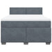Pat box spring cu saltea, gri închis, 140x190 cm, catifea - WALTI WALTI