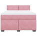 Pat box spring cu saltea, roz, 140x190 cm, catifea - WALTI WALTI