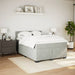 Pat box spring cu saltea, gri deschis, 140x190 cm, catifea - WALTI WALTI