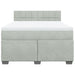 Pat box spring cu saltea, gri deschis, 140x190 cm, catifea - WALTI WALTI