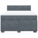 Pat box spring cu saltea, gri închis, 140x190 cm, catifea - WALTI WALTI