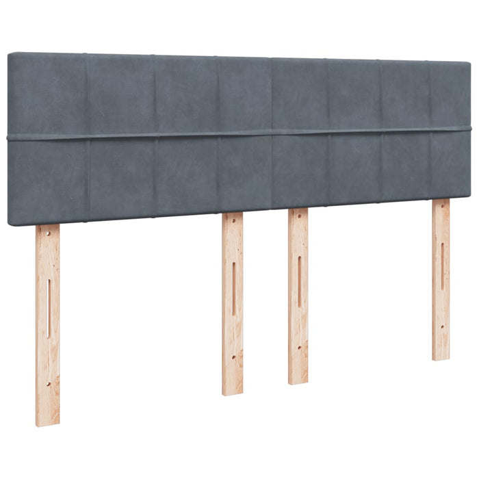 Pat box spring cu saltea, gri închis, 140x190 cm, catifea - WALTI WALTI