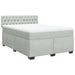 Pat box spring cu saltea, gri deschis, 140x190 cm, catifea - WALTI WALTI