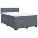 Pat box spring cu saltea, gri închis, 140x190 cm, catifea - WALTI WALTI