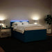 Pat box spring cu saltea, albastru, 140x190 cm, catifea - WALTI WALTI