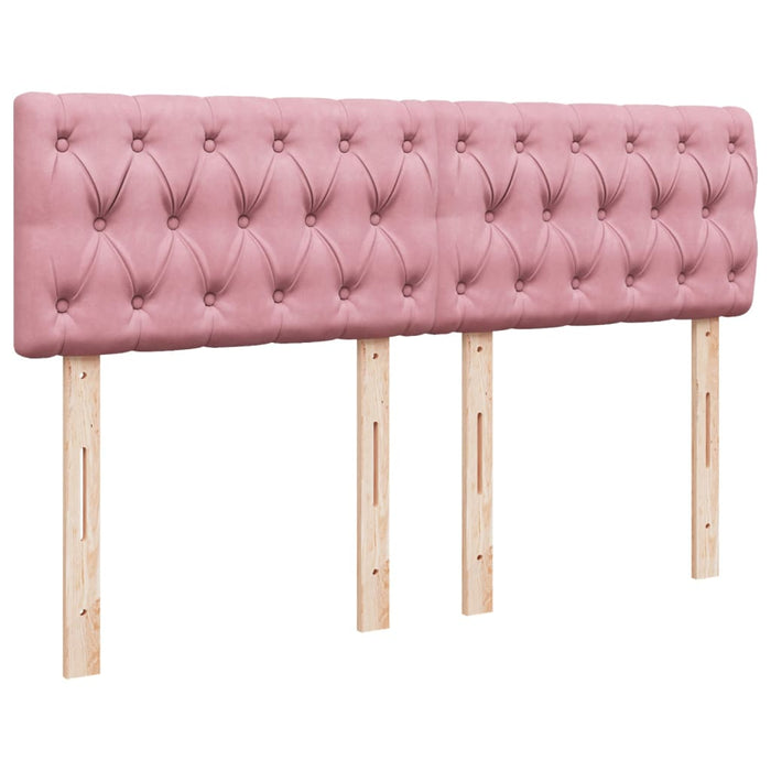 Pat box spring cu saltea, roz, 140x190 cm, catifea - WALTI WALTI