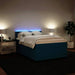Pat box spring cu saltea, albastru, 140x190 cm, catifea - WALTI WALTI