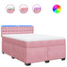 Pat box spring cu saltea, roz, 140x190 cm, catifea - WALTI WALTI
