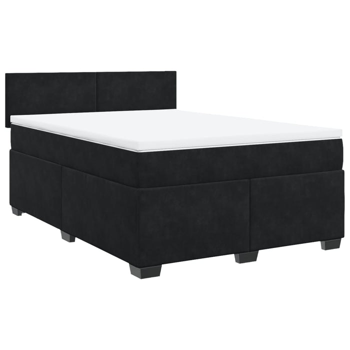Pat box spring cu saltea, negru, 140x200 cm, catifea - WALTI WALTI
