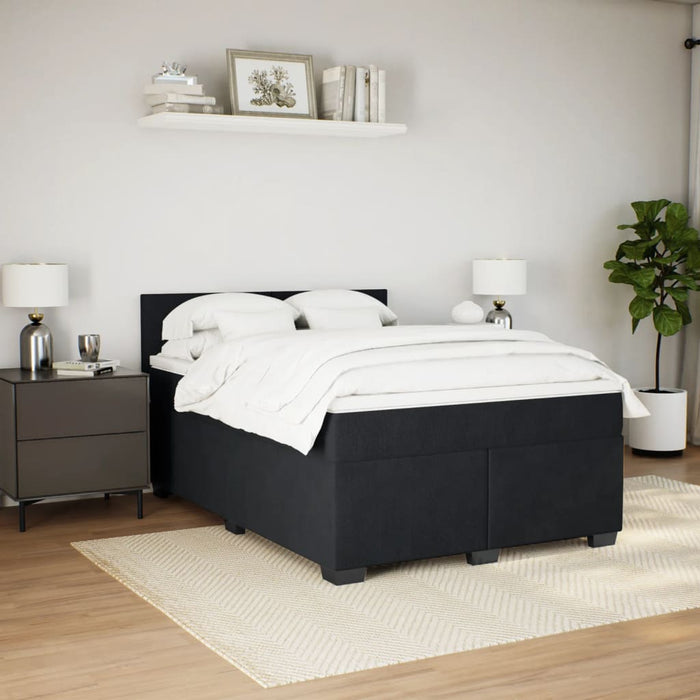 Pat box spring cu saltea, negru, 140x200 cm, catifea - WALTI WALTI