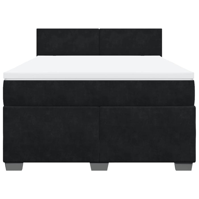 Pat box spring cu saltea, negru, 140x200 cm, catifea - WALTI WALTI