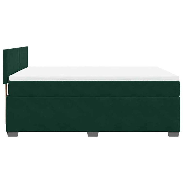 Pat box spring cu saltea, verde închis, 140x200 cm, catifea - WALTI WALTI