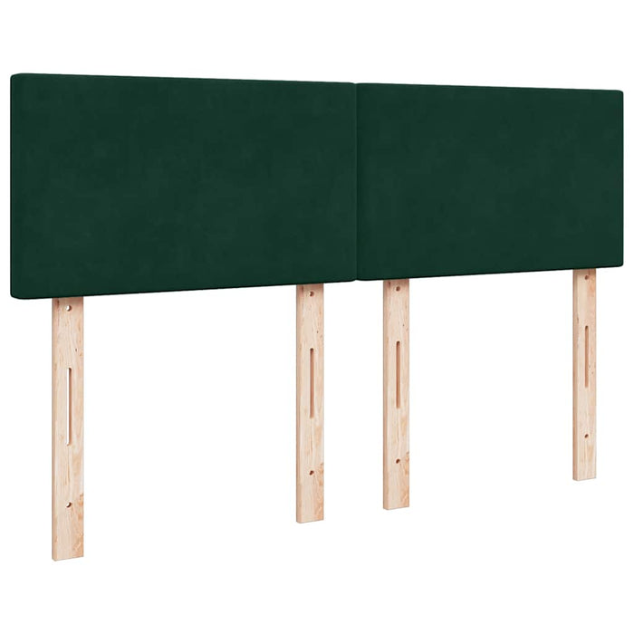 Pat box spring cu saltea, verde închis, 140x200 cm, catifea - WALTI WALTI