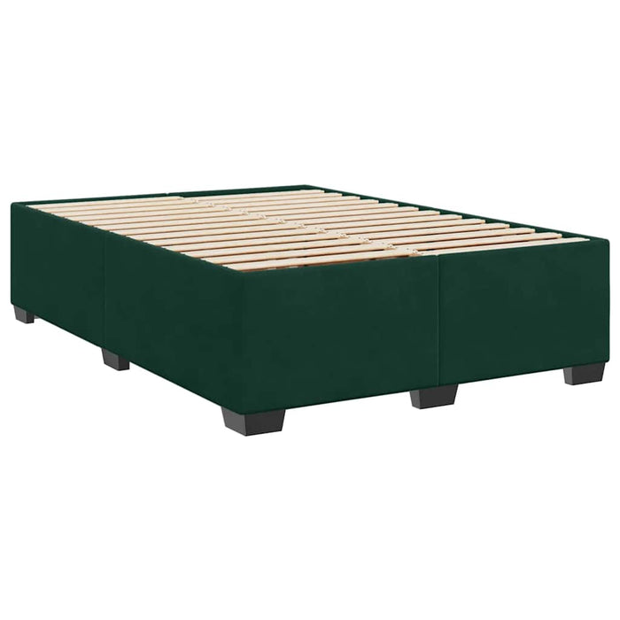 Pat box spring cu saltea, verde închis, 140x200 cm, catifea - WALTI WALTI