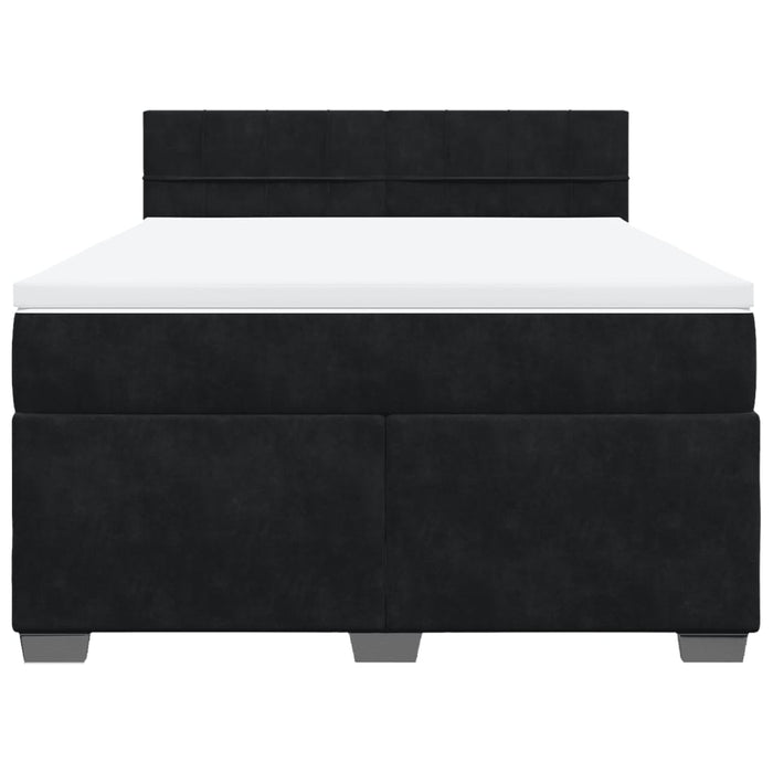 Pat box spring cu saltea, negru, 140x200 cm, catifea - WALTI WALTI
