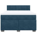 Pat box spring cu saltea, albastru, 140x200 cm, catifea - WALTI WALTI