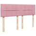 Pat box spring cu saltea, roz, 140x200 cm, catifea - WALTI WALTI