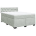 Pat box spring cu saltea, gri deschis, 140x200 cm, catifea - WALTI WALTI