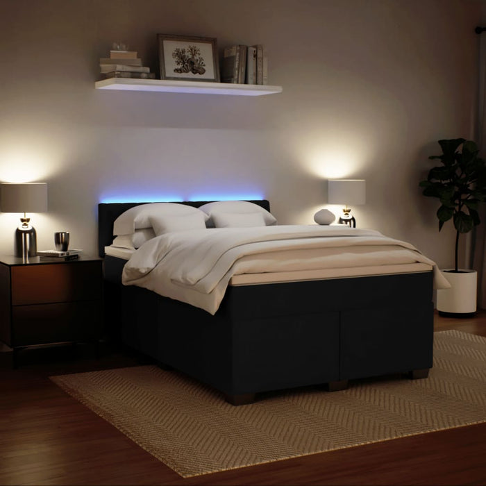 Pat box spring cu saltea, negru, 140x200 cm, catifea - WALTI WALTI