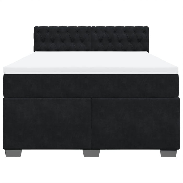 Pat box spring cu saltea, negru, 140x200 cm, catifea - WALTI WALTI
