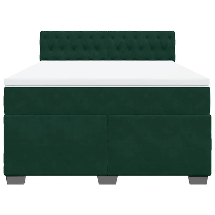 Pat box spring cu saltea, verde închis, 140x200 cm, catifea - WALTI WALTI