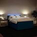 Pat box spring cu saltea, albastru, 140x200 cm, catifea - WALTI WALTI
