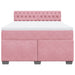 Pat box spring cu saltea, roz, 140x200 cm, catifea - WALTI WALTI