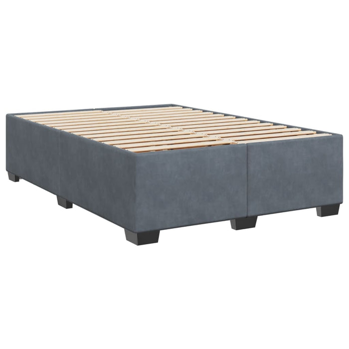 Pat box spring cu saltea, gri închis, 140x200 cm, catifea - WALTI WALTI