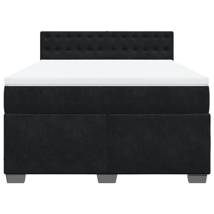 Pat box spring cu saltea, negru, 140x200 cm, catifea - WALTI WALTI