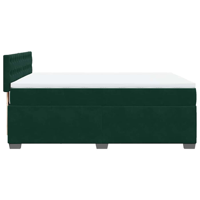 Pat box spring cu saltea, verde închis, 140x200 cm, catifea - WALTI WALTI