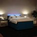 Pat box spring cu saltea, albastru, 140x200 cm, catifea - WALTI WALTI