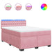 Pat box spring cu saltea, roz, 140x200 cm, catifea - WALTI WALTI