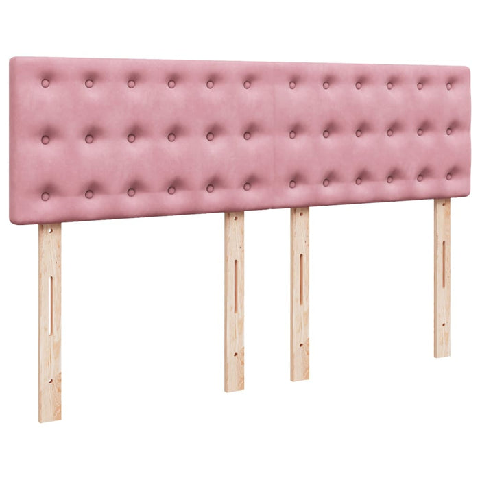 Pat box spring cu saltea, roz, 140x200 cm, catifea - WALTI WALTI