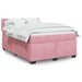 Pat box spring cu saltea, roz, 140x200 cm, catifea - WALTI WALTI