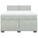 Pat box spring cu saltea, gri deschis, 160x200 cm, catifea - WALTI WALTI