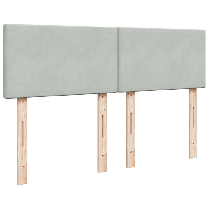 Pat box spring cu saltea, gri deschis, 160x200 cm, catifea - WALTI WALTI