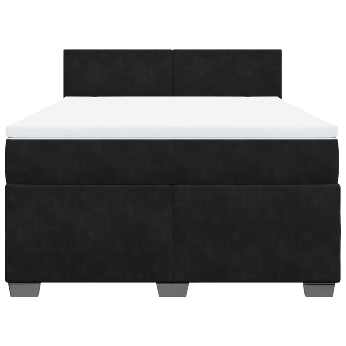 Pat box spring cu saltea, negru, 160x200 cm, catifea - WALTI WALTI