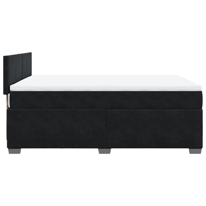 Pat box spring cu saltea, negru, 160x200 cm, catifea - WALTI WALTI
