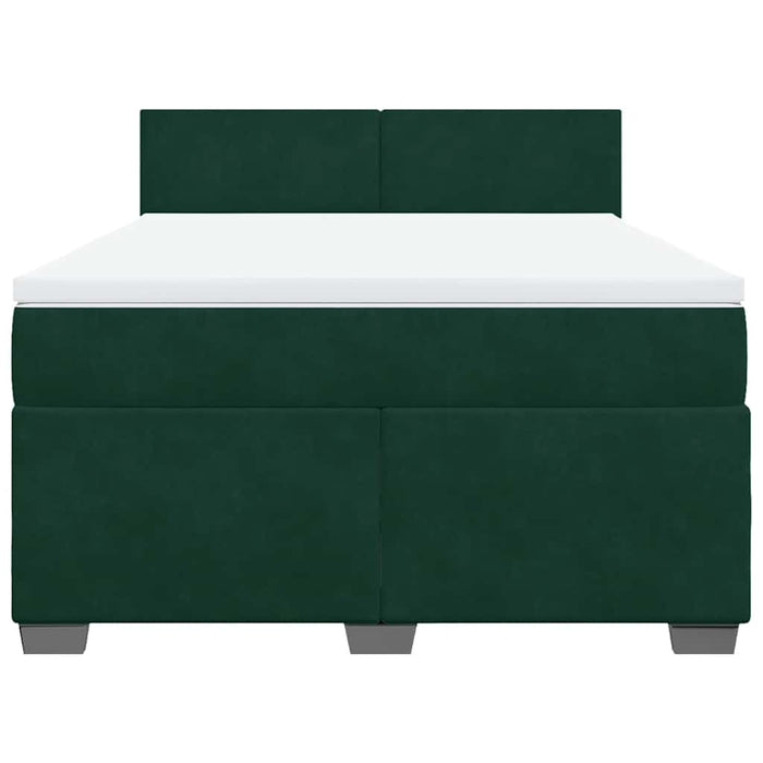 Pat box spring cu saltea, verde închis, 160x200 cm, catifea - WALTI WALTI