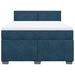 Pat box spring cu saltea, albastru, 160x200 cm, catifea - WALTI WALTI